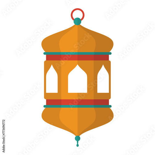 Ramadhan Kareem Lantern Icon in Flat Cartoon Design. Vector Illustration.