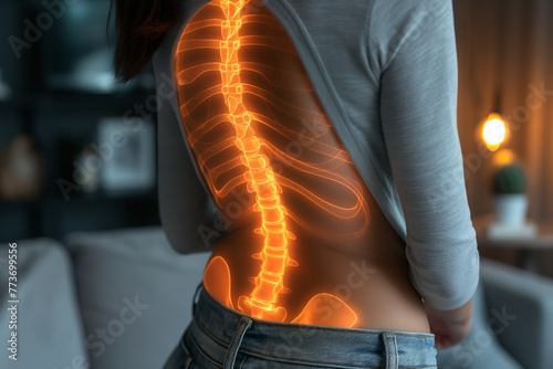 woman Suffering from Lower Back Pain, health problems concept