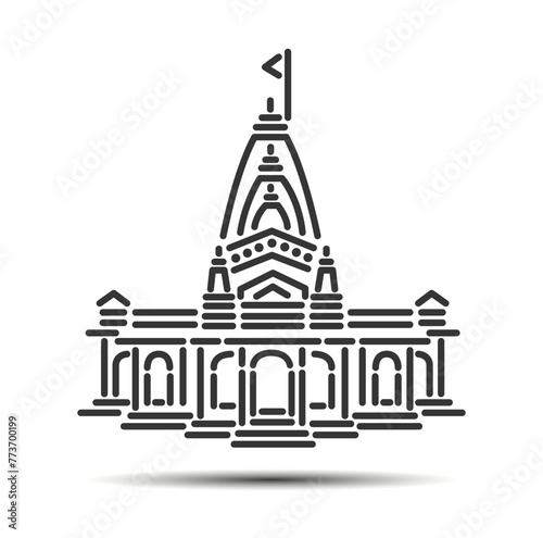 Nageshwar Temple illustration vector icon.