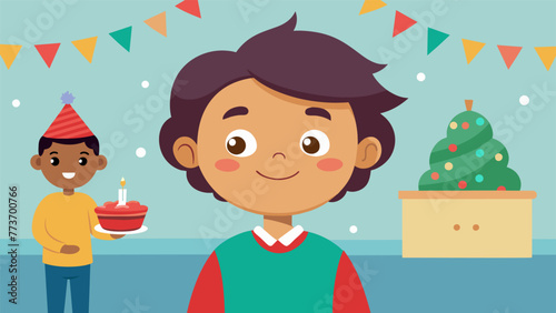 A cartoon of a child eagerly waiting for the annual family holiday party showcasing the anticipation and excitement that comes with continuing