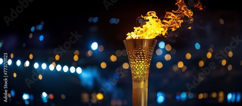 Olympic games torch with flame