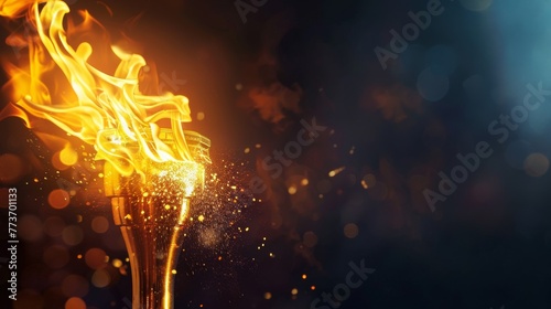 Olympic games torch with flame