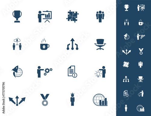 Universal business management and human resources icon set. Universal icons for web and mobile. Vector.	