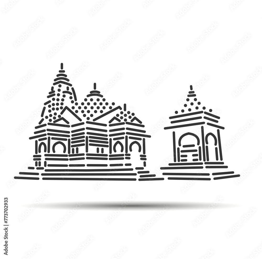 Trimbakeshwar Temple illustration vector icon.