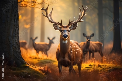 Default Beautiful Full HD Image of Deers in the Forest       