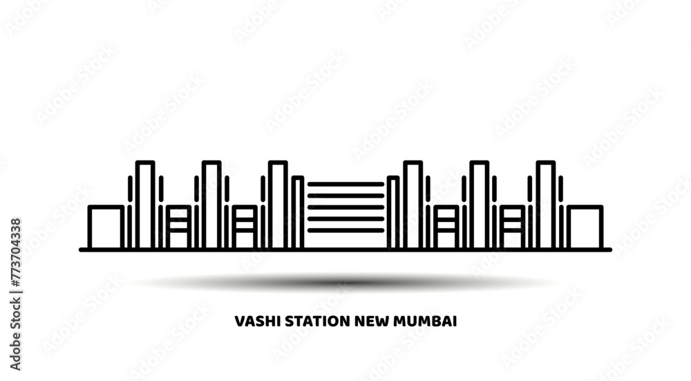 Vashi station of new mumbai vector icon