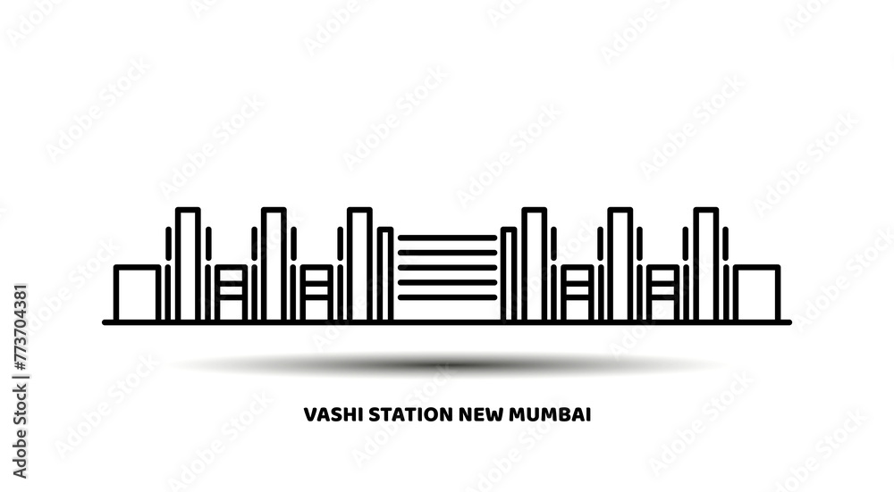 Vashi station of new mumbai vector icon Vashi station of new mumbai vector icon
