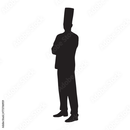chef silhouette vector isolated black on white background