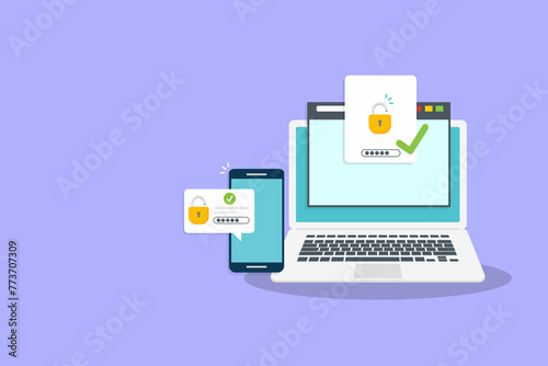 Two Factor Authentication , Multi-Factor Authentication Security Concept  © madedee