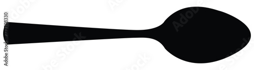 spoon icon, sticker contour spoon icon, kitchen spoon cutlery utensil silverware food silhouette vector illustraction .