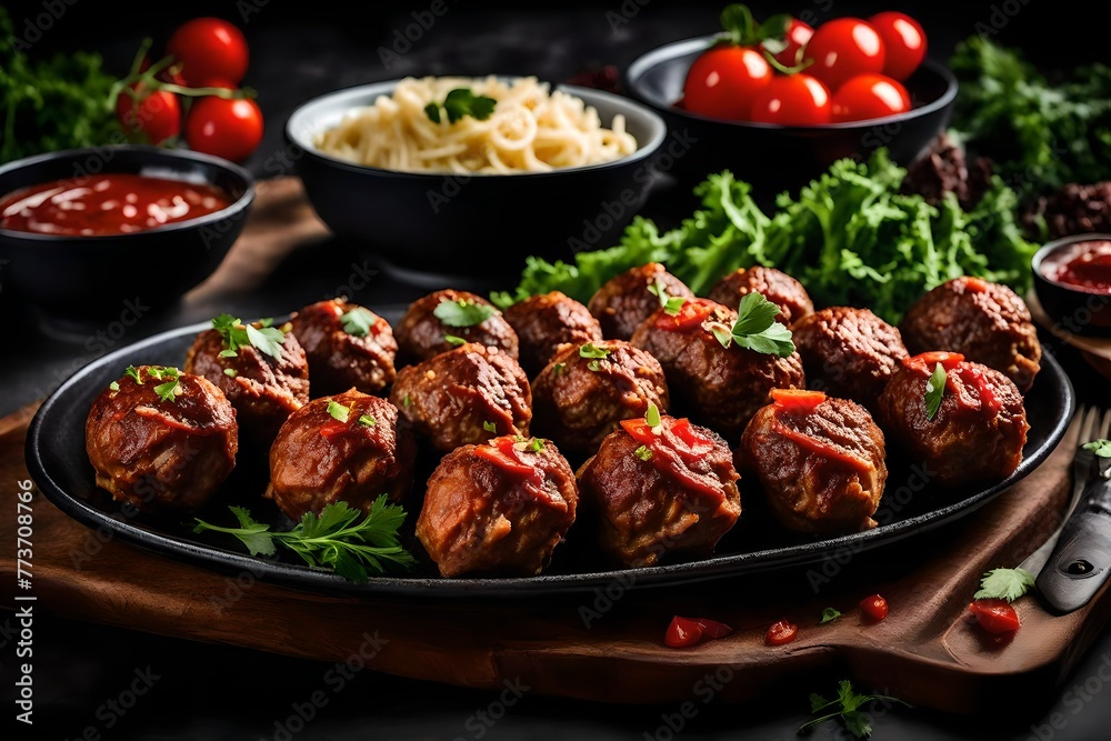 A platter of Kofte Turkish Meatballs