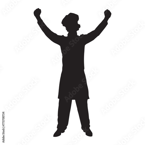chef silhouette vector isolated black on white background