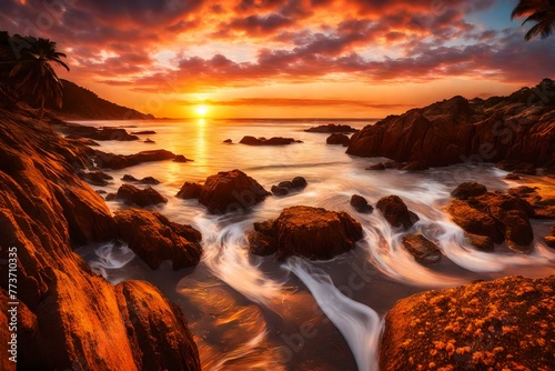 sunset over the sea © kashif