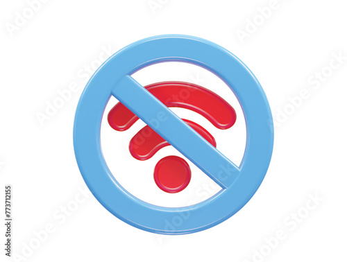 Wifi icon 3d rendering illustration