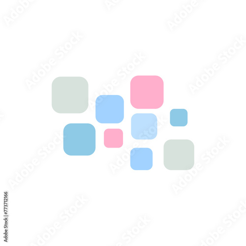 Colorful round square geometric shape