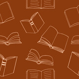 books seamless pattern. hand drawn doodle style.