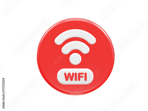 Wifi icon 3d rendering illustration