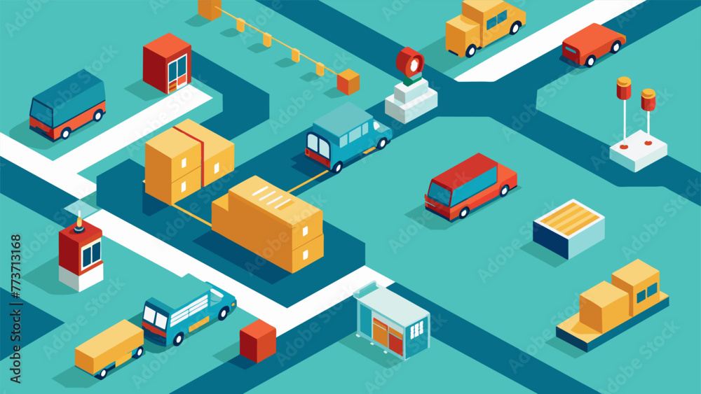 An aerial view of a bustling factory floor shows materials and products moving seamlessly from one station to another highlighting the An aerial view of a bustling factory floor shows materials and products moving seamlessly from one station to another highlighting the