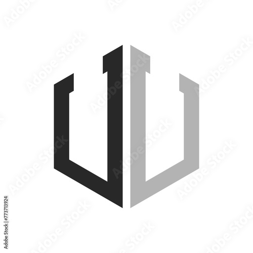 Modern Unique Hexagon Letter UU Logo Design Template. Elegant initial UU Letter Logo Concept photo