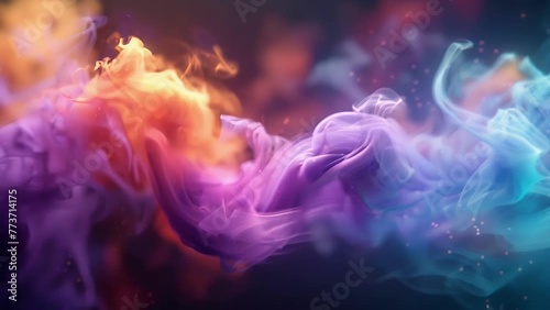 As the smoke billows and twirls it creates everevolving patterns of colorful beauty. photo