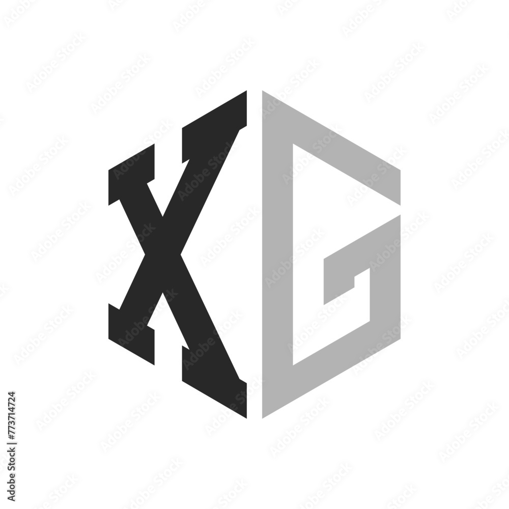 Modern Unique Hexagon Letter XG Logo Design Template. Elegant initial XG Letter Logo Concept