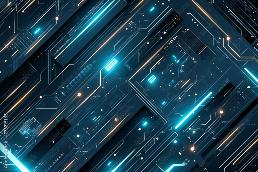 Obraz premium blue tech background, modern backdrop