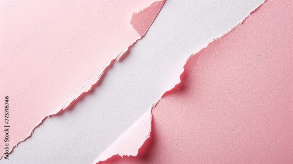Torn Pink and White Paper with Copy Space. Torn Pink and White Paper with Copy Space.