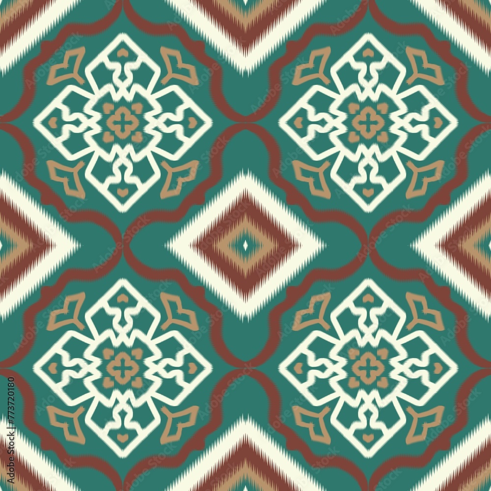Seamless Ikat ethnic traditional pattern geometric abstract folklore ornament Tribal ethnic illustration background Seamless Ikat ethnic traditional pattern geometric abstract folklore ornament Tribal ethnic illustration background