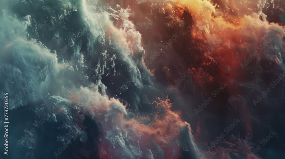 Generative AI The Dark Nebula Abstract Representation with High-Quality Color Transitions.