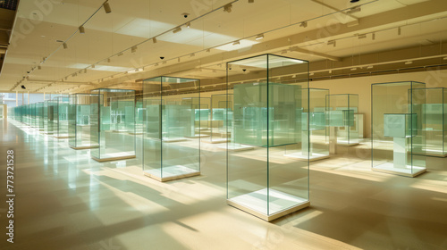 Room Filled With Glass Cases