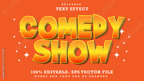 3d Minimal Word Comedy Show Editable Text Effect Design Template, Effect Saved In Graphic Style