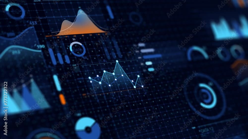 An animated abstract infographic of stock market.