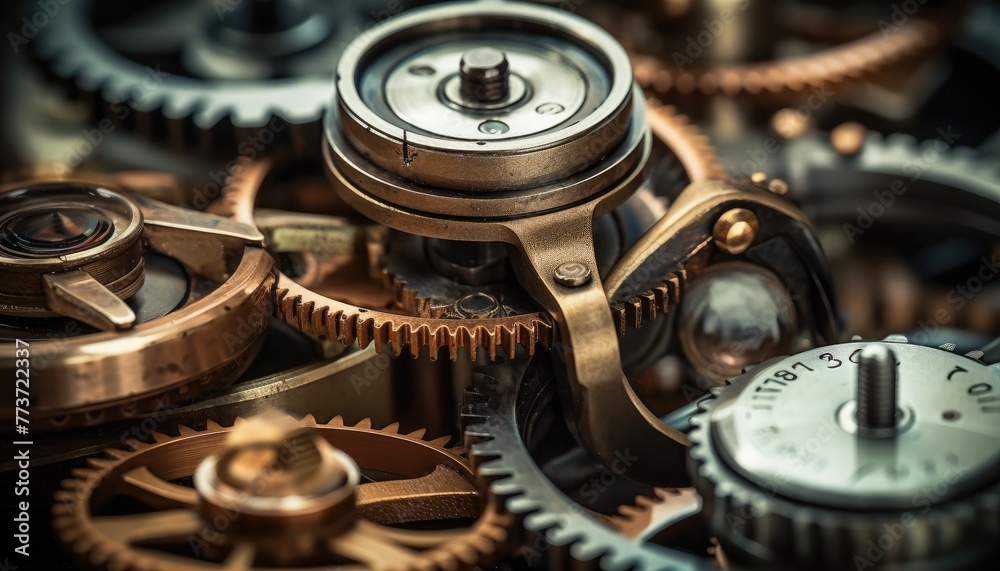 Close up view of a gear mechanism. close up view of a gears, Blue gears technology background, hi-tech digital technology and engineering on blue color background Close up view of a gear mechanism. close up view of a gears, Blue gears technology background, hi-tech digital technology and engineering on blue color background