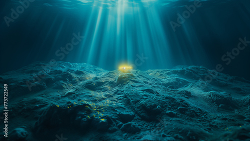 Beneath the Ocean  A Cinematic View of a Mysterious Glowing Object