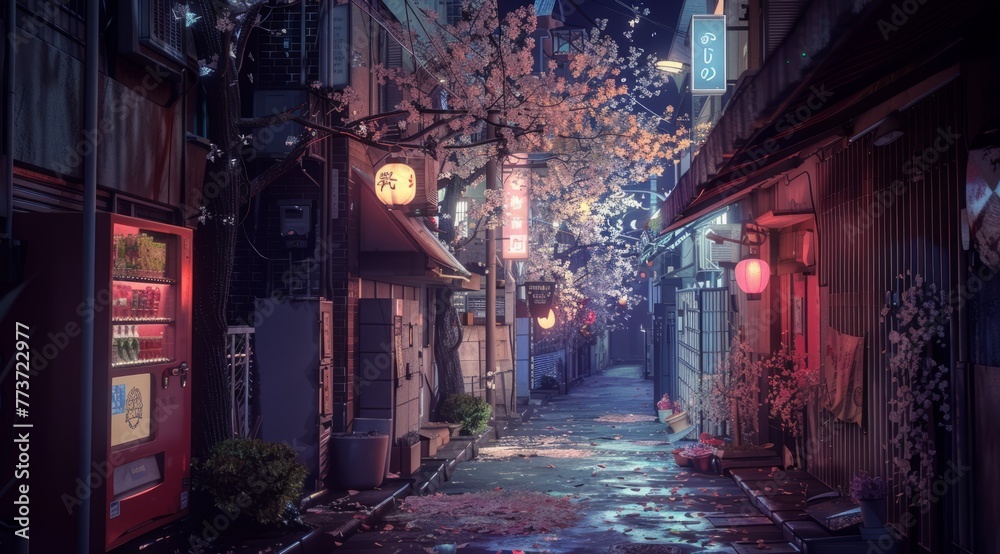 Fototapeta premium Lo-Fi Aesthetic Tokyo Japan Alley