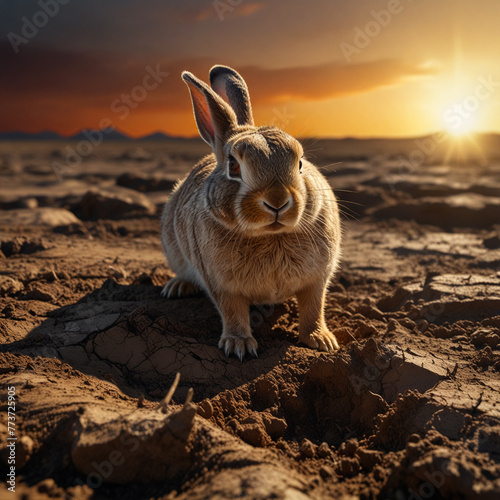 Rabbit Wandering in an Arid Land. 06. photo