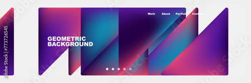 Gradient triangles composition with bright fluid colors. Vector Illustration For Wallpaper, Banner, Background, Card, Book Illustration, landing page