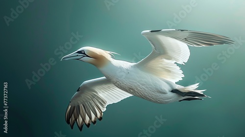 Northern gannet (Morus bassanus), Helgoland island ,Germany. copy space for text. photo