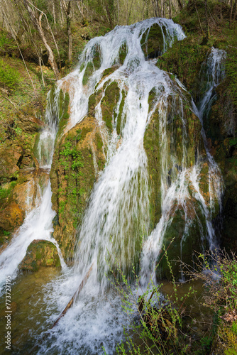 View of the Nezica waterfall, Slovenia.