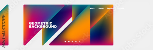 Gradient triangles composition with bright fluid colors. Vector Illustration For Wallpaper, Banner, Background, Card, Book Illustration, landing page