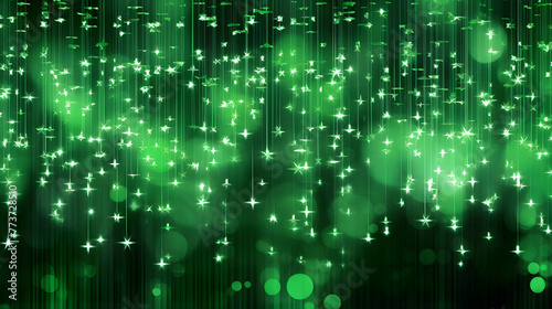 Digital green star glitter geometric abstract graphics poster web page PPT background