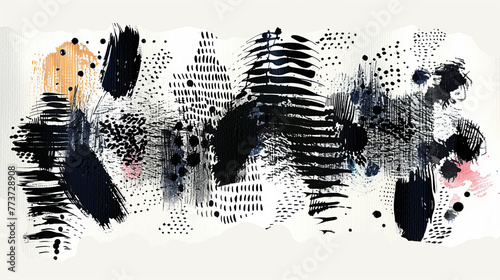 Abstract symmetrical ink and marker image. Background.  