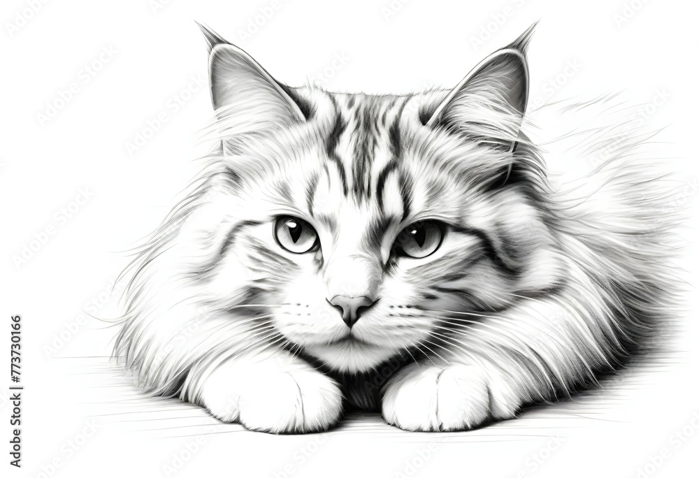 A beautiful cat drawing sketch A beautiful cat drawing sketch