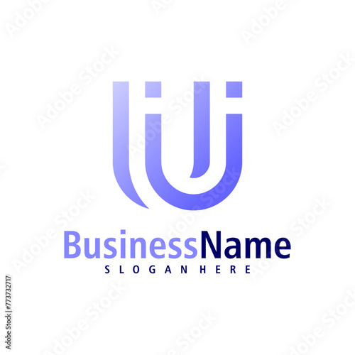 Letter U logo design vector. Creative Initial U logo concepts template