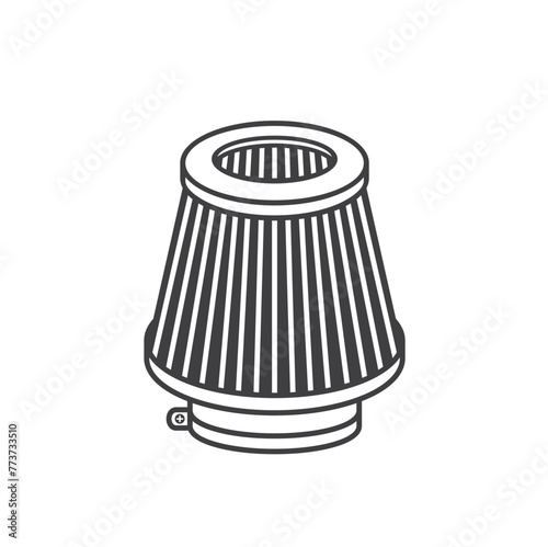 air filter engine car, spare part automotive, vector art.