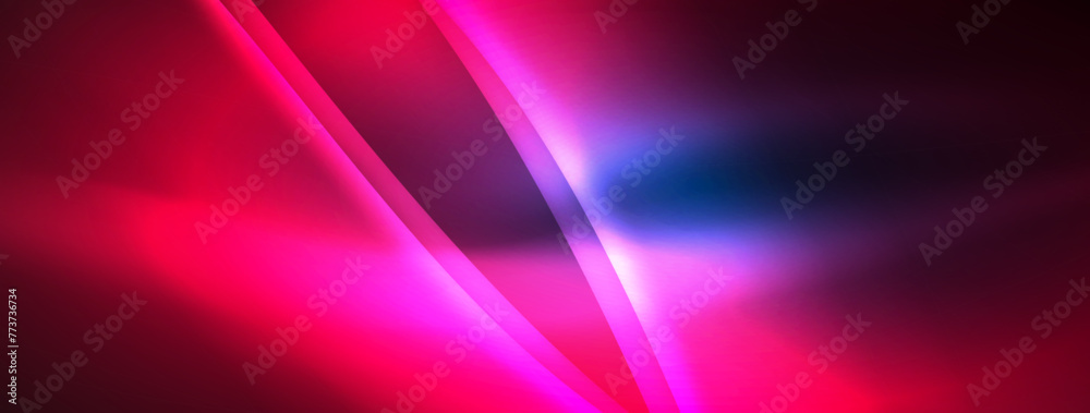 Neon light glowing waves and lines background set for wallpaper, business card, cover, poster, banner, brochure, header, website Neon light glowing waves and lines background set for wallpaper, business card, cover, poster, banner, brochure, header, website