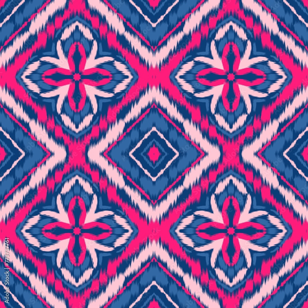 Seamless Ikat ethnic traditional pattern geometric abstract folklore ornament Tribal ethnic illustration background Seamless Ikat ethnic traditional pattern geometric abstract folklore ornament Tribal ethnic illustration background