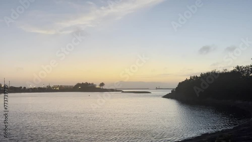 沖縄那覇波の上うみそら公園の夕景