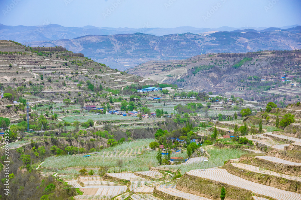 Obraz premium Tianshui City, Gansu Province-Northwest Terraced Fields