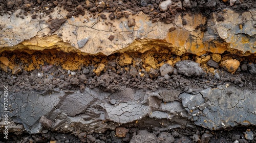 Soil Layers and Textures in Cross Section photo